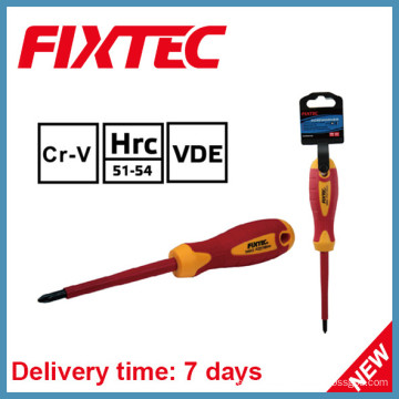 Fixtec Outils à main Tournevis isolé Phillips 100mm avec poignée isolante